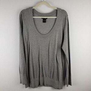 Lane Bryant Women's Size‎ 14/16 Round Neck Loose Fit Sweater Gray Knit